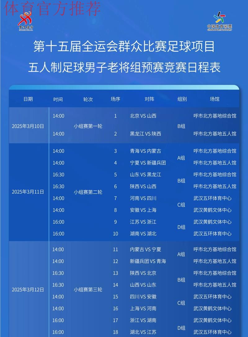 十五运足球4个组别决赛阶段比赛分组出炉  各路劲旅争夺桂冠